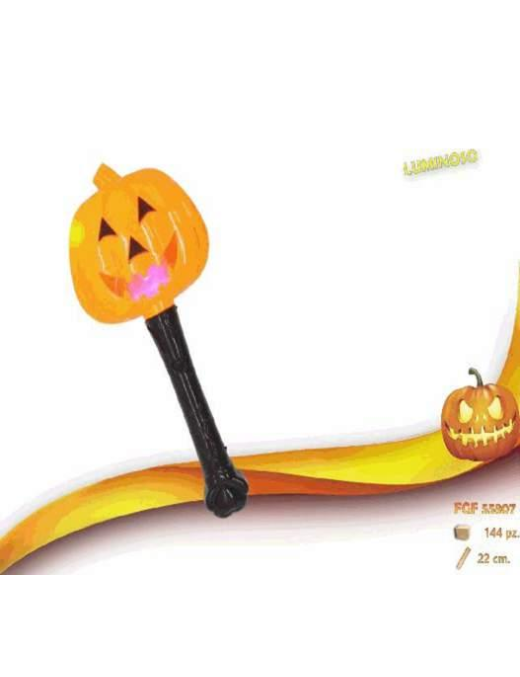 PUMPKIN WAND WITH LIGHT 22cm