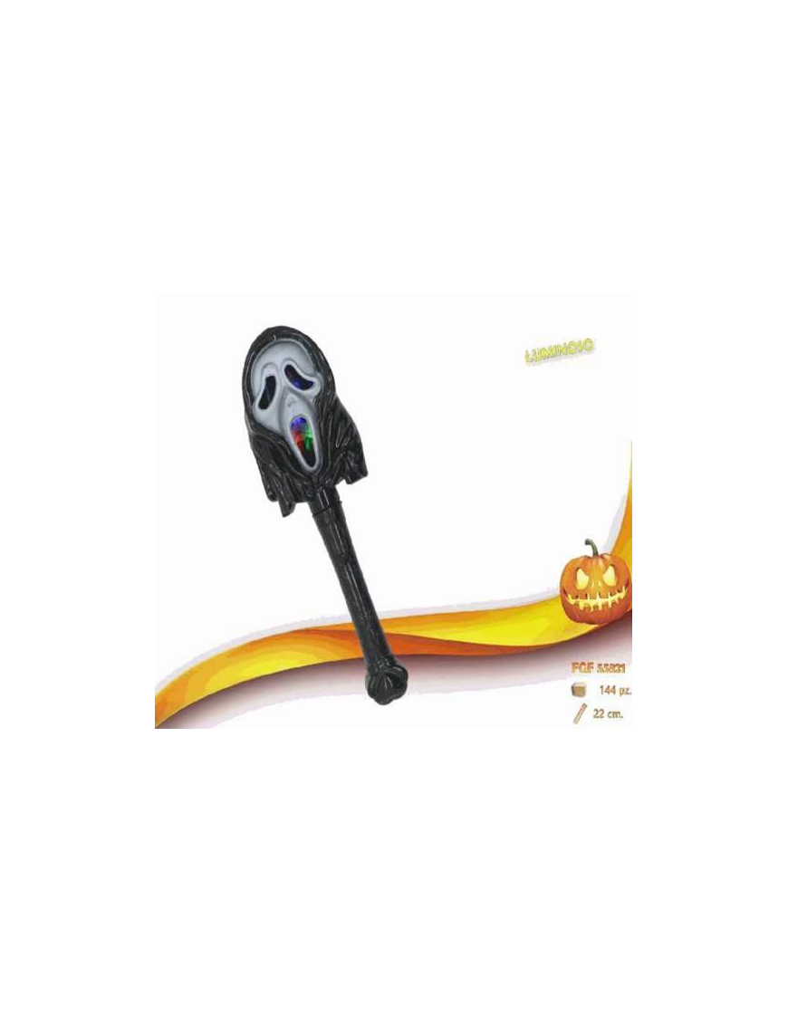 SKULL WAND WITH LIGHT 22cm