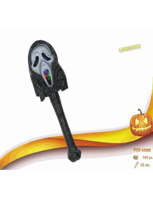 SKULL WAND WITH LIGHT 22cm