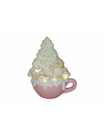 POLYRESIN MUG+LIGHT 14x11x17 CENTIMETERS
