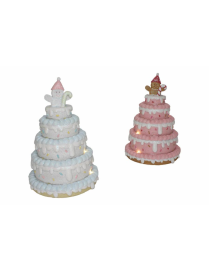 POLYRESIN CAKE+LIGHT 15x15x22 CENTIMETERS