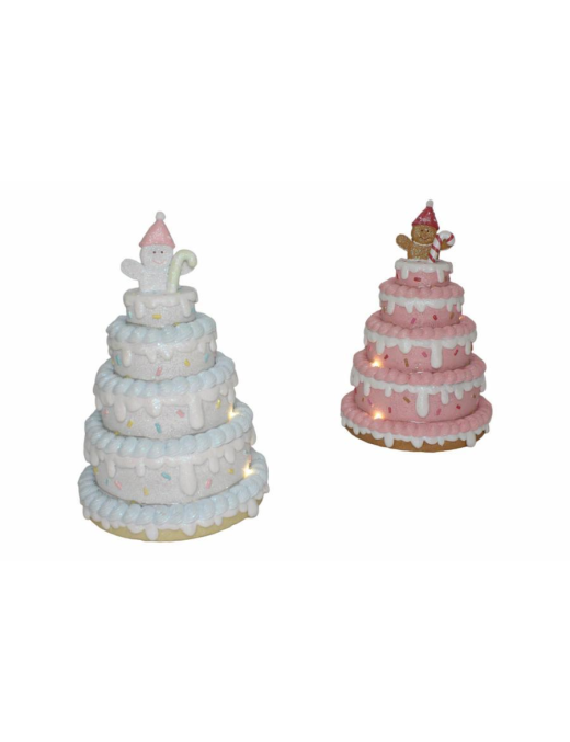 POLYRESIN CAKE+LIGHT 15x15x22 CENTIMETERS