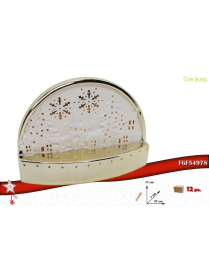 WHITE/GOLD LANDSCAPE WITH LED 27x7x17 CENTIMETERS