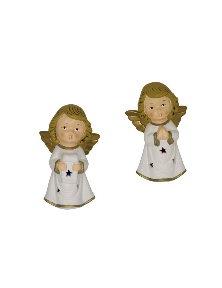 WHITE TERRACOTTA ANGEL 22 CENTIMETERS
