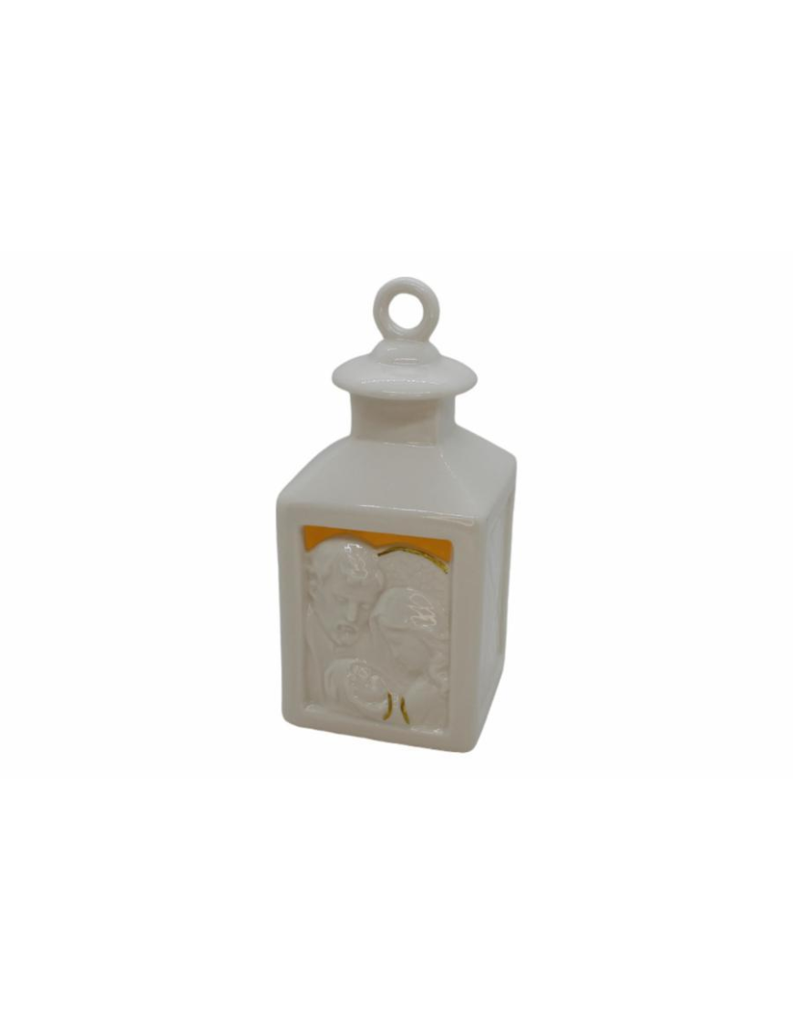 CERAMIC NATIVITY WITH LED LANTERN 8x8x16 CENTIMETERS