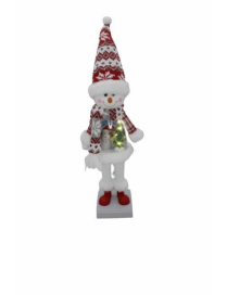 SOGGETTO CON LUCE PLASTICA SNOWMAN 55 CENTIMETRI