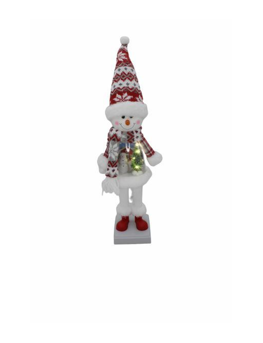 SUBJECT WITH PLASTIC LIGHT SNOWMAN 55 CM