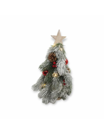 WOODEN TREE DECORATION 32 CENTIMETERS WITH LED