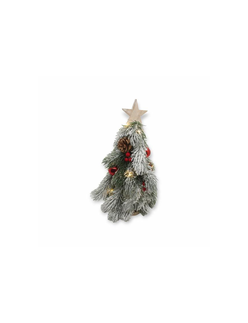 WOODEN TREE DECORATION 32 CENTIMETERS WITH LED