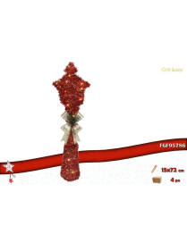 DECORAZIONE LED ROSSO LAMPIONE 30 LUCI 15x72 CENTIMETRI