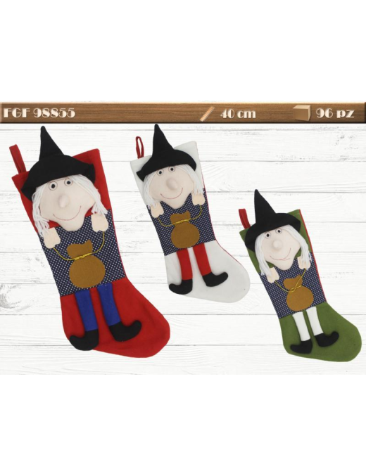 40cm FABRIC EPIPHANY EVE STOCKING WITH BEFANA