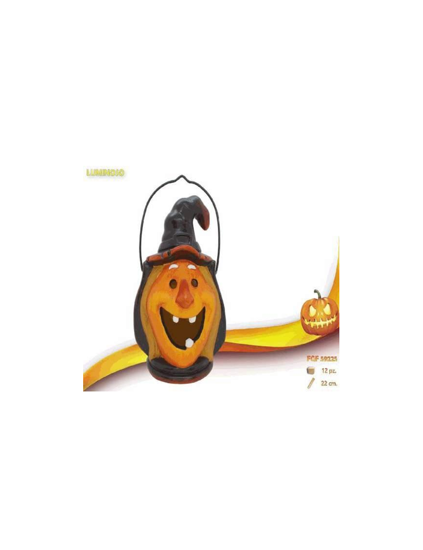 L.TERRACOTTA PUMPKIN WITH LED 22cm