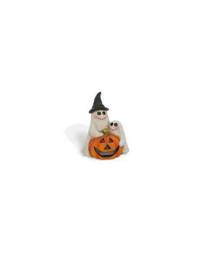 PUMPKIN WITH GHOST LED 11x8x15cm