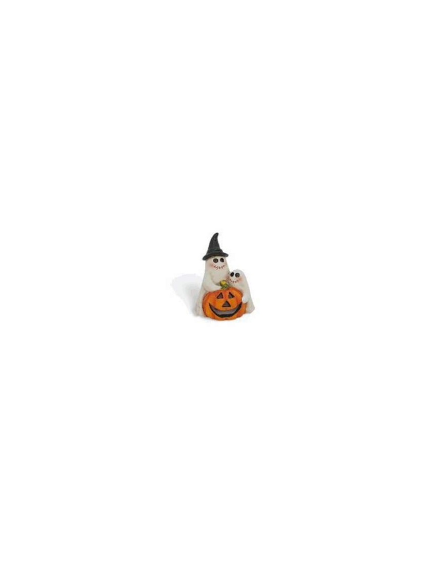 PUMPKIN WITH GHOST LED 11x8x15cm