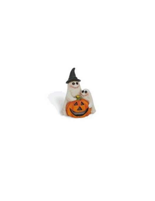 PUMPKIN WITH GHOST LED 11x8x15cm