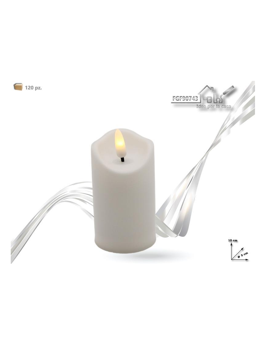 CANDELA PLASTICA LUMINOSA  BIANCA  5x10cm