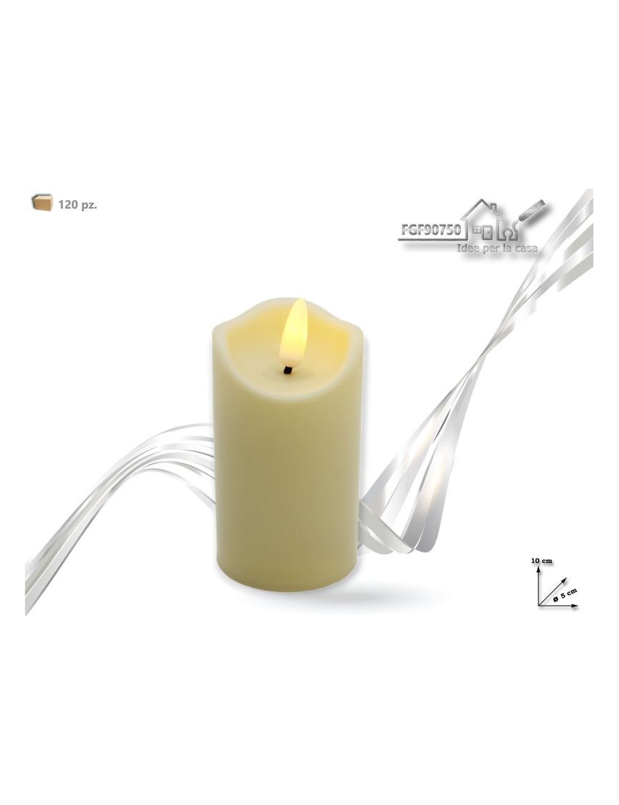 5x10cm CREAM BRIGHT PLASTIC CANDLE