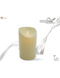 CANDELA PLASTICA LUMINOSA  CREMA  7,5x13cm