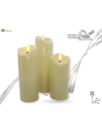 3-piece CREAM BRIGHT PLASTIC CANDLE