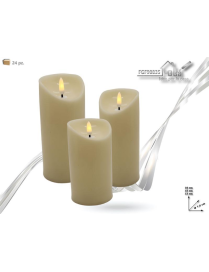 3-piece CREAM BRIGHT PLASTIC CANDLE