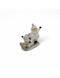 WHITE/GOLD SANTA CLAUS POLYRESIN LINE 20cm