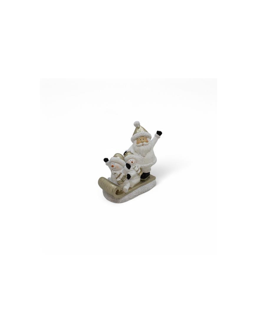 LINEA POLIRESINA BABBO NATALE BIANCO/ORO 20cm