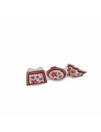 SNOWFLAKE LINE CERAMIC TRAY 33x13cm