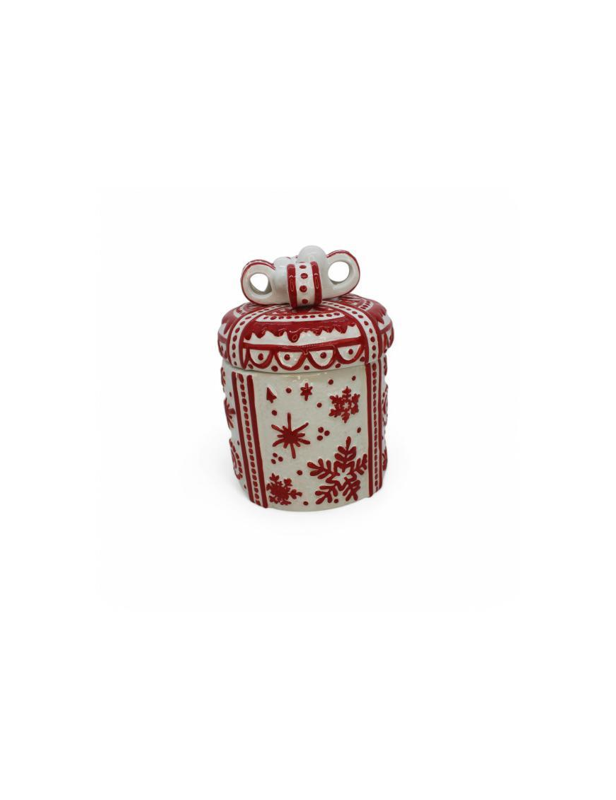 SNOWFLAKE LINE ROUND JAR 13x17cm