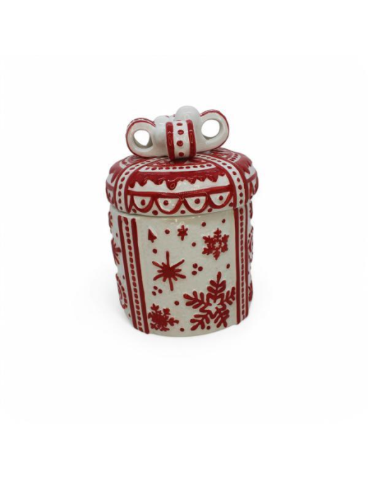 SNOWFLAKE LINE ROUND JAR 13x17cm