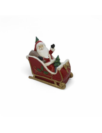 POLYRESIN LINE SANTA CLAUS WITH SLED 22x12x20cm