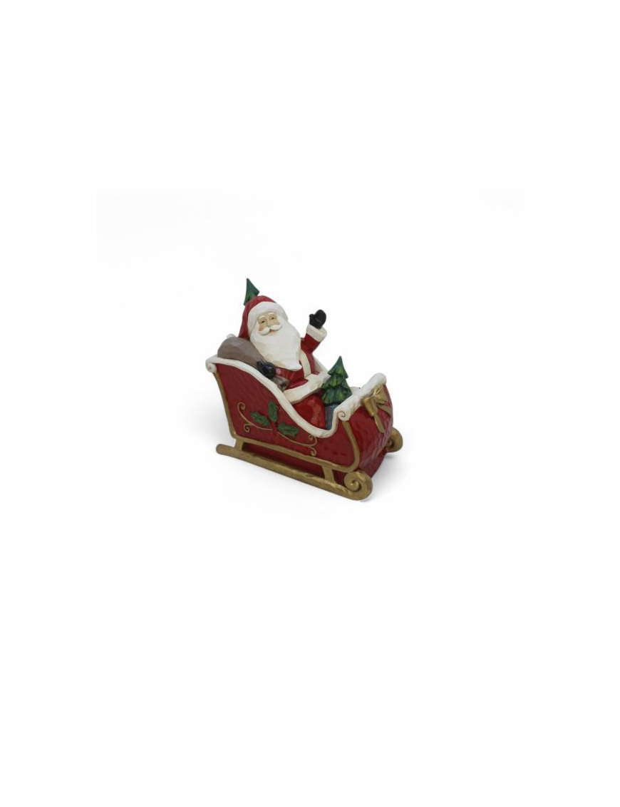 LINEA POLIRESINA BABBO NATALE CON SLITTA 22x12x20cm