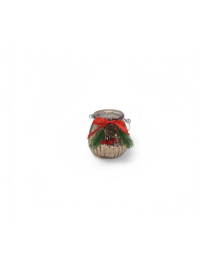 GLASS LINE CHAMPAGNE CANDLE HOLDER JAR 11x12cm
