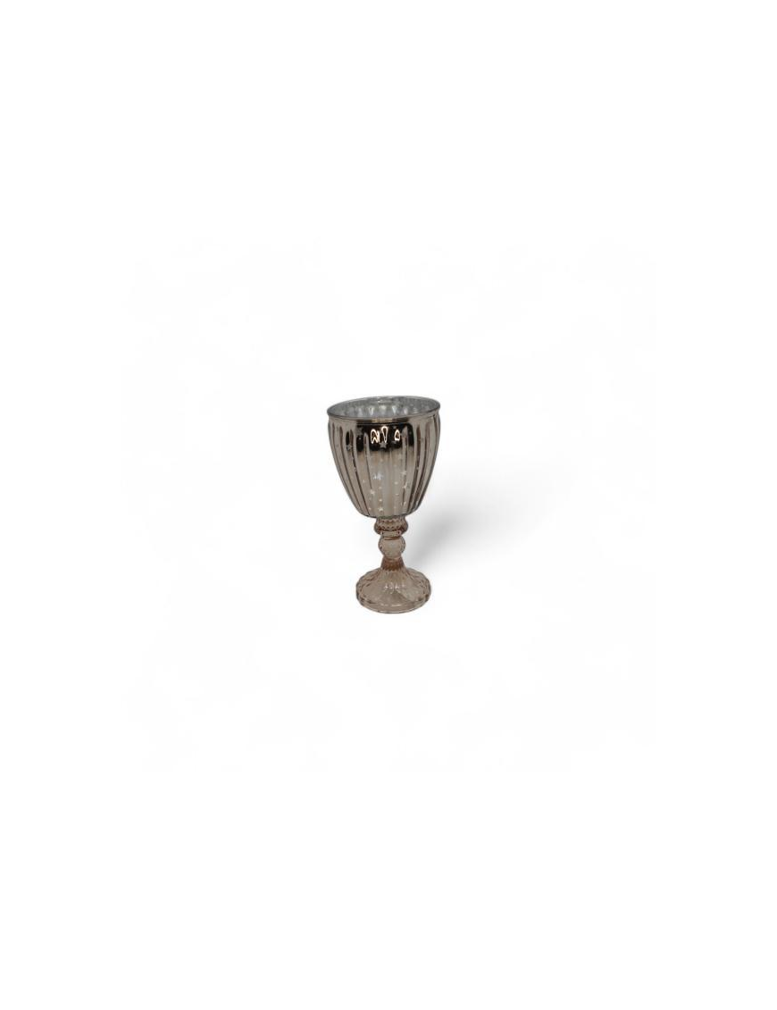 GLASS LINE CHAMPAGNE CANDLE HOLDER GLASS 11x20cm