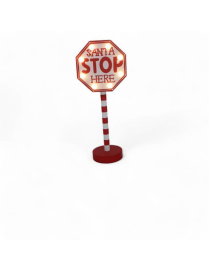 SEGNALE STOP CON LED 30cm LEGNO