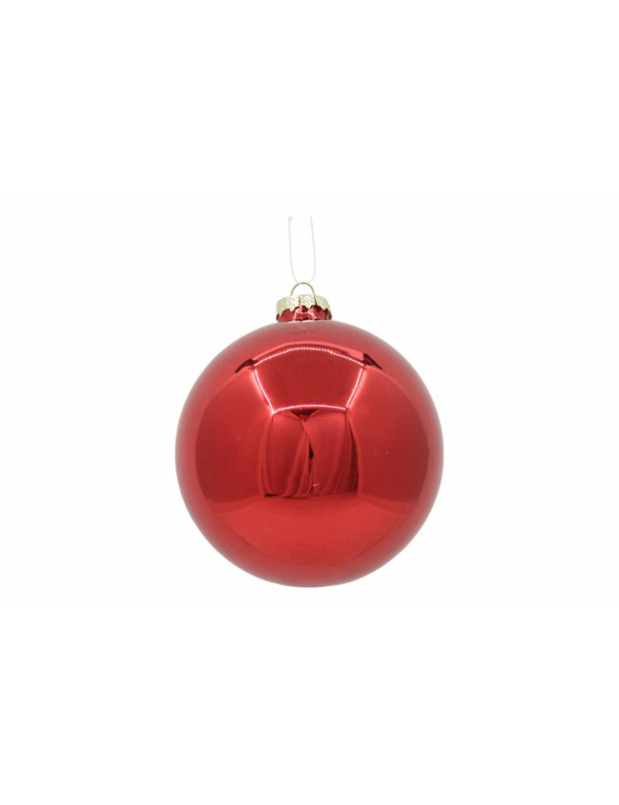 LINEA VETRO SFERA ROSSO  8cm 16pezzi