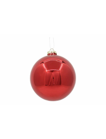 GLASS LINE SPHERE RED 10cm 12 pieces