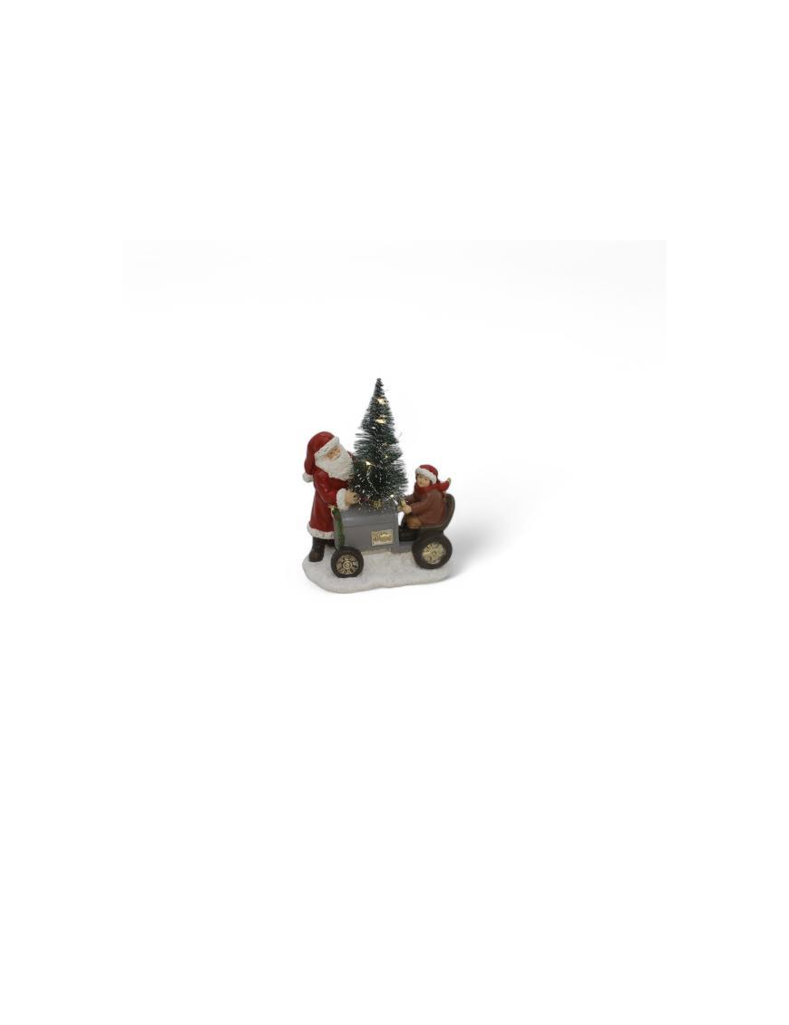 LINEA POLIRESINA BABBO NATALE CON ALBERO 17x11x21cm