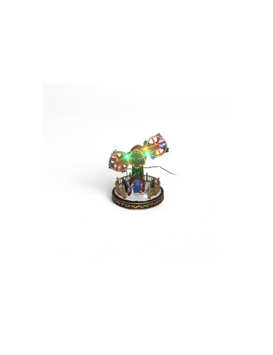 VILLAGE WITH LIGHT + MOVEMENT + MUSIC 24x21x22cm
