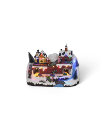 VILLAGE WITH LIGHT + MOVEMENT + MUSIC 33x20x22cm