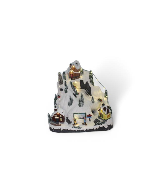 VILLAGE WITH LIGHT + MOVEMENT + MUSIC 30x24x28cm