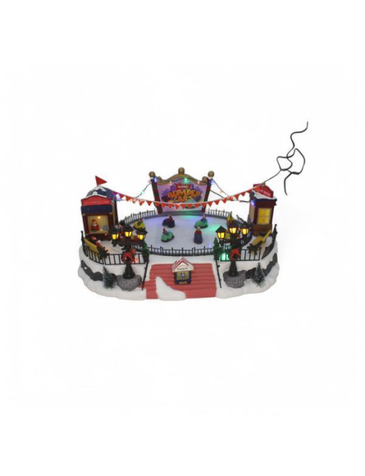 VILLAGGIO CON LUCE+MOVIMENTO+MUSICA 40x28x18cm