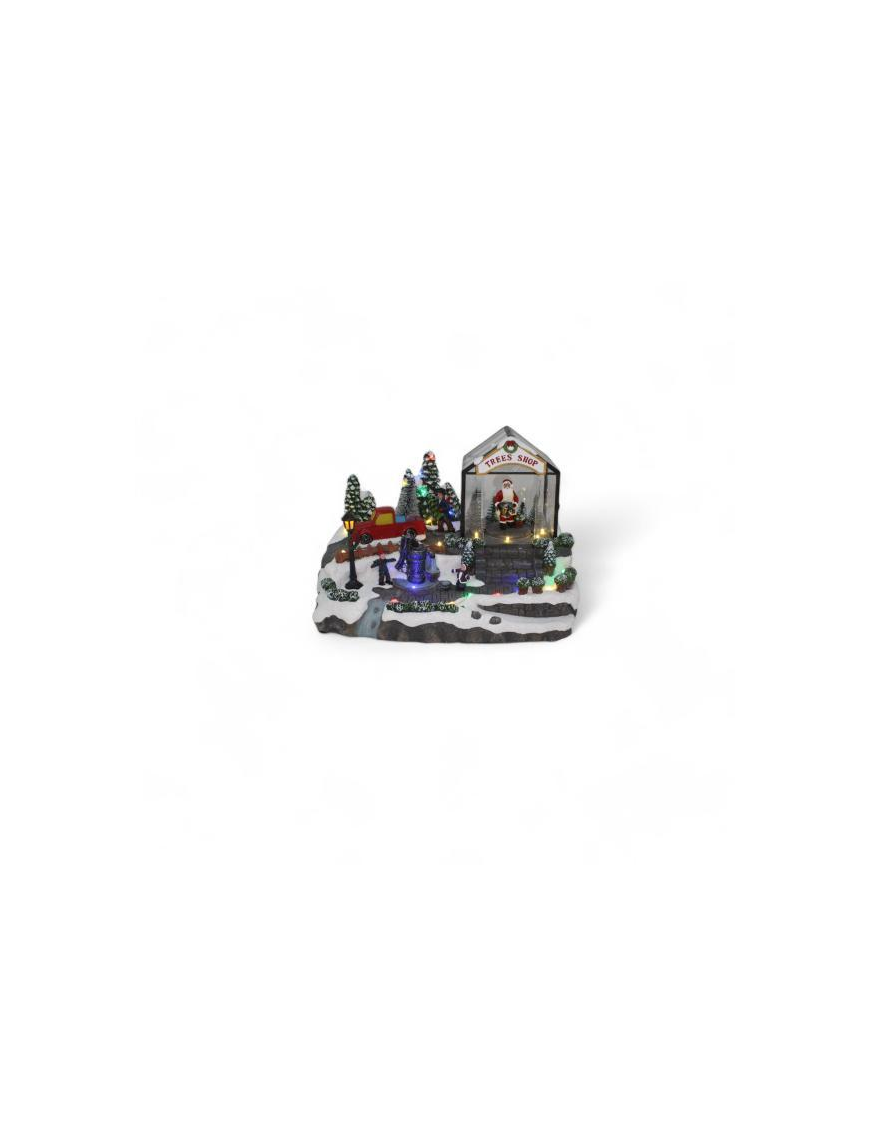 VILLAGE WITH LIGHT + MOVEMENT + MUSIC 32x22x21cm
