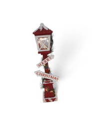 LAMPIONE LEGNO ROSSO LUMINOSO  13x60cm