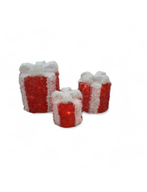 RED SNOW LIGHT BOXES 3 pieces