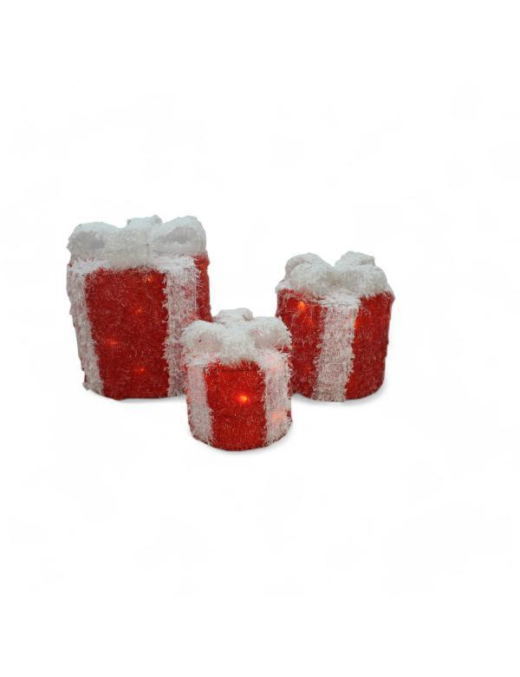 RED SNOW LIGHT BOXES 3 pieces