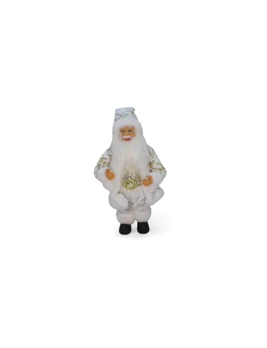 BABBO NATALE PLASTICA BIANCO  30cm