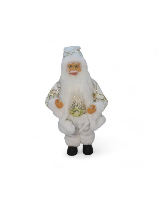 BABBO NATALE PLASTICA BIANCO  30cm