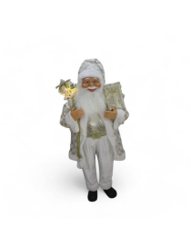 BABBO NATALE  BIANCO 110cm CON LUCE+MUSICA
