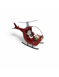 BABBO NATALE SU ELICOTTERO CON LUCE+MUSICA 68x42x46cm