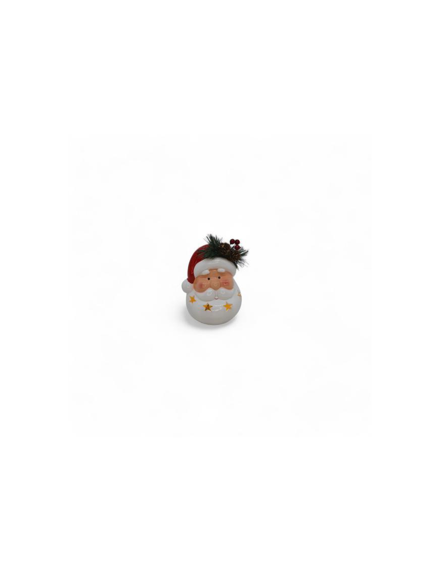 VISO BABBO NATALE CON LED  12cm